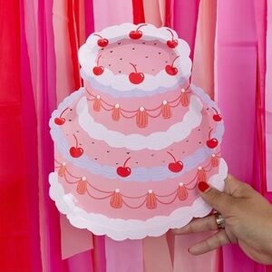 NWT You're The Cherry On Top Vintage Cake Dinner Plates, 16pk.